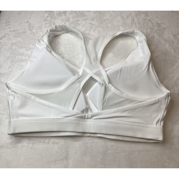 Gymshark White Crossover Sports Bra S Lightweight & Breathable With Pads - Picture 3 of 8